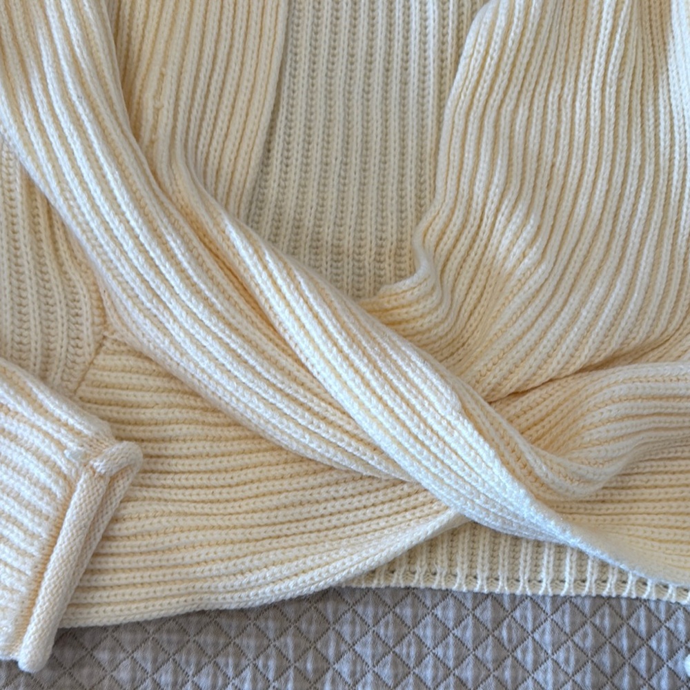 JLUXLABEL Cream Ribbed Knit Sweater - Picture 4 of 5